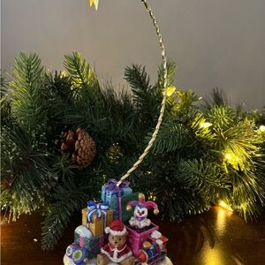 Christopher Radko Holiday Ornament holder with Gifts and toys